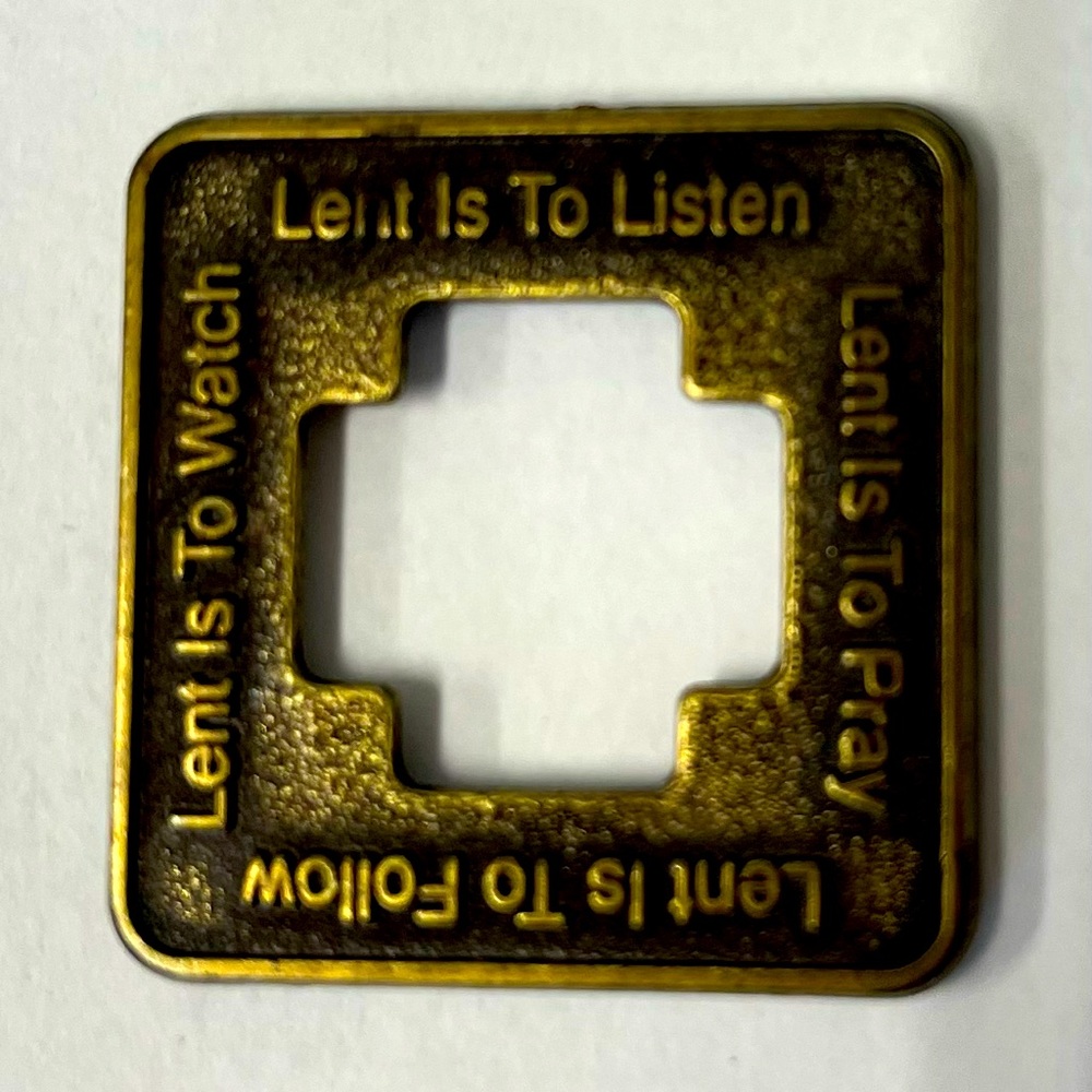 Vintage brass cross pendant 1/14” square